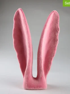Figurka dekoracyjna "Hare's ears" w kolorze jasnoróżowym - wys. 25 cm