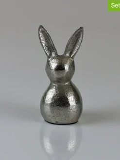 Figurka dekoracyjna "Hare" w kolorze srebrnym - wys. 11 x Ø 5 cm