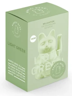 Figurka dekoracyjna "Lucky Cat" w kolorze zielonym - wys. 10 cm