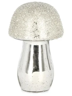 Figurka dekoracyjna "Mushroom" w kolorze srebrnym - wys. 21,5 cm