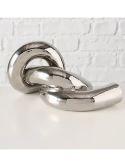 Figurka dekoracyjna "Nudo" w kolorze srebrnym - wys. 10 cm