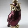 Figurka dekoracyjna "Sowa" w kolorze złoto-fioletowym - dł. 24 cm