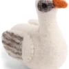 Figurka dekoracyjna "Swan" w kolorze białym - 6 x 8 cm