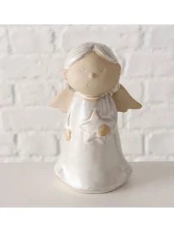 Figurka dekoracyjna "Terrana" w kolorze beżowo-białym - wys. 14,8 cm