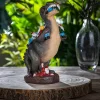 Figurka dekoracyjna "Tyrannosaurus" w kolorze zielonym - wys. 24 cm