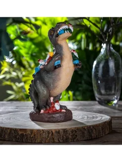 Figurka dekoracyjna "Tyrannosaurus" w kolorze zielonym - wys. 24 cm