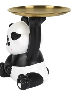 Figurka dekoracyjna w kolorze czarno-białym - wys. 18 cm