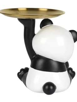 Figurka dekoracyjna w kolorze czarno-białym - wys. 18 cm