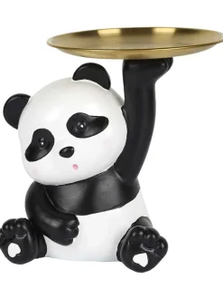 Figurka dekoracyjna w kolorze czarno-białym - wys. 18 cm