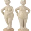 Figurki dekoracyjne (2 szt.) w kolorze beżowym - wys. 25 cm