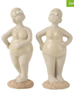 Figurki dekoracyjne (2 szt.) w kolorze beżowym - wys. 25 cm
