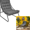 Fotel ogrodowy "Dolce Vita" w kolorze antracytowo-czarnym - 68 x 85,5 x 88 cm