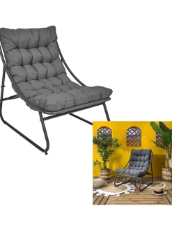 Fotel ogrodowy "Dolce Vita" w kolorze antracytowo-czarnym - 68 x 85,5 x 88 cm