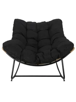 Fotel "Tulum" w kolorze czarnym - 96 x 73 x 114 cm