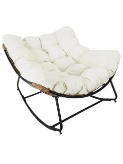Fotel "Tulum" w kolorze kremowym - 96 x 73 x 114 cm