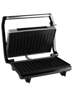 Grill kontaktowy w kolorze srebrno-czarnym