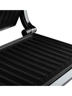 Grill kontaktowy w kolorze srebrno-czarnym