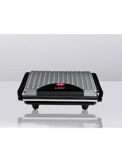 Grill kontaktowy w kolorze srebrno-czarnym