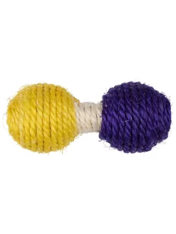 Grzechotka w kolorze niebiesko-żółtym dla kota - dł. 11 cm