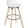 Hocker barowy w kolorze białym - 37 x 91 x 41 cm