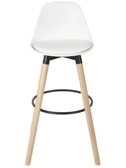 Hocker barowy w kolorze białym - 37 x 91 x 41 cm