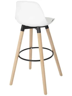 Hocker barowy w kolorze białym - 37 x 91 x 41 cm