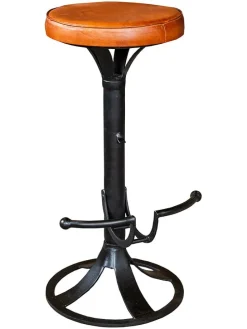 Hocker barowy w kolorze jasnobrązowym - wys. 81 x Ø 40 cm