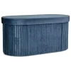 Hocker "Jocelyn" w kolorze granatowym ze schowkiem - 76 x 38 x 38 cm