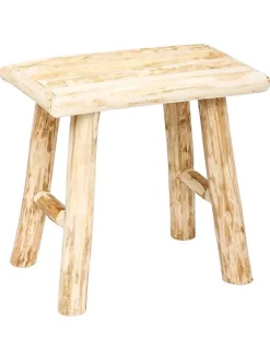 Hocker w kolorze beżowym - 34,5 x 31 x 23 cm