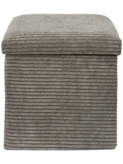 Hocker w kolorze szarobrązowym ze schowkiem - 38 x 38 x 38 cm