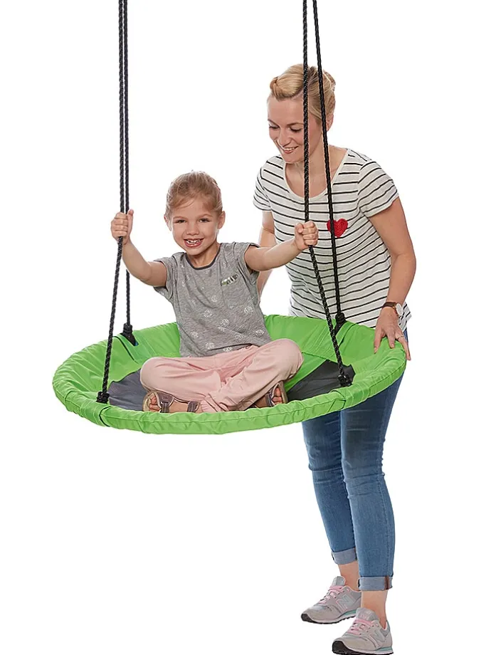Huśtawka bocianie gniazdo w kolorze zielonym - Ø 90 cm - 3+