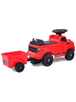 Jeździk "Shelby Ford F-150 Raptor" w kolorze czerwonym z przyczepką - 18 m+