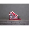 Kalendarz adwentowy LED "Yuletide" w kolorze czerwonym ze wzorem - 44 x 32 cm
