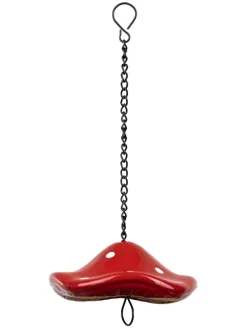 Karmnik w kolorze czerwonym dla ptaków - dł. 27 x Ø 15 cm