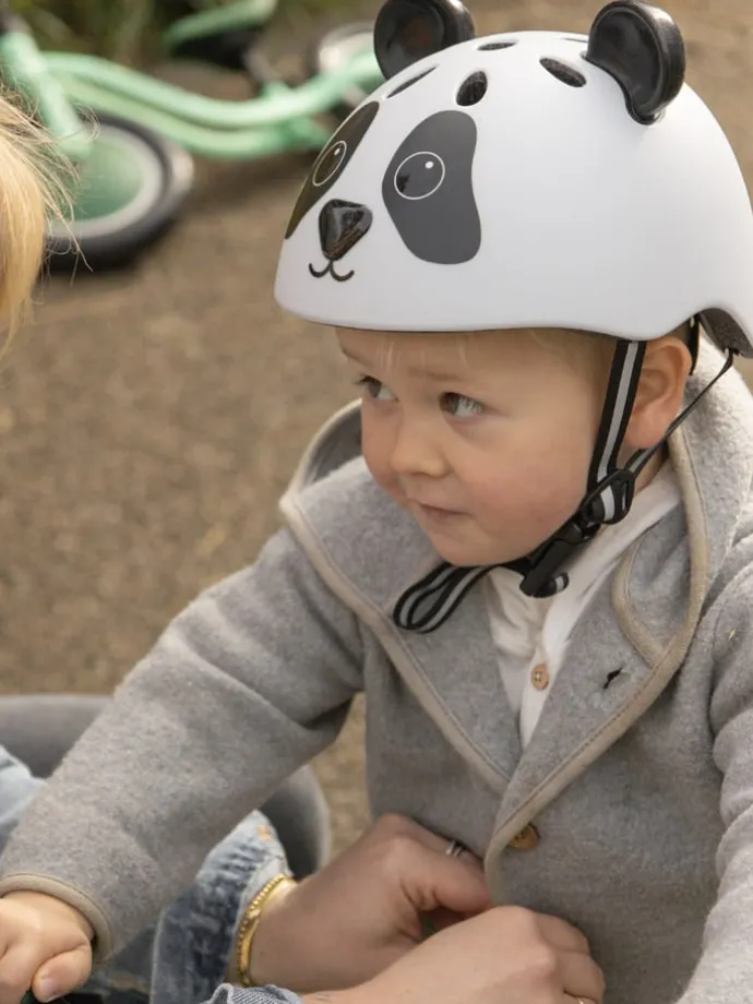 Kask rowerowy w kolorze czarno-białym