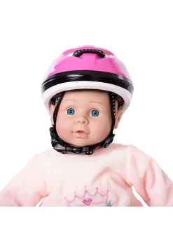 Kask rowerowy w kolorze jasnoróżowym dla lalek - 3+
