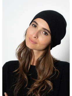 Kaszmirowa czapka "Lauren" w kolorze czarnym