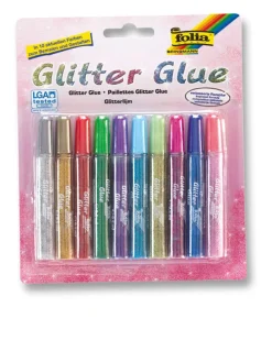 Kleje brokatowe w różnych kolorach w sztyfcie - 10 x 9,5 ml