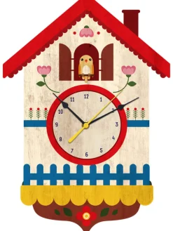 Kolorowy zegar ścienny "Cuckoo" - 40 x 40 cm