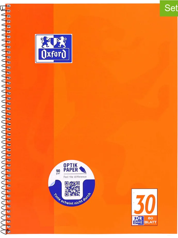 Kołozeszyty (5 szt.) w kolorze pomarańczowym - A4