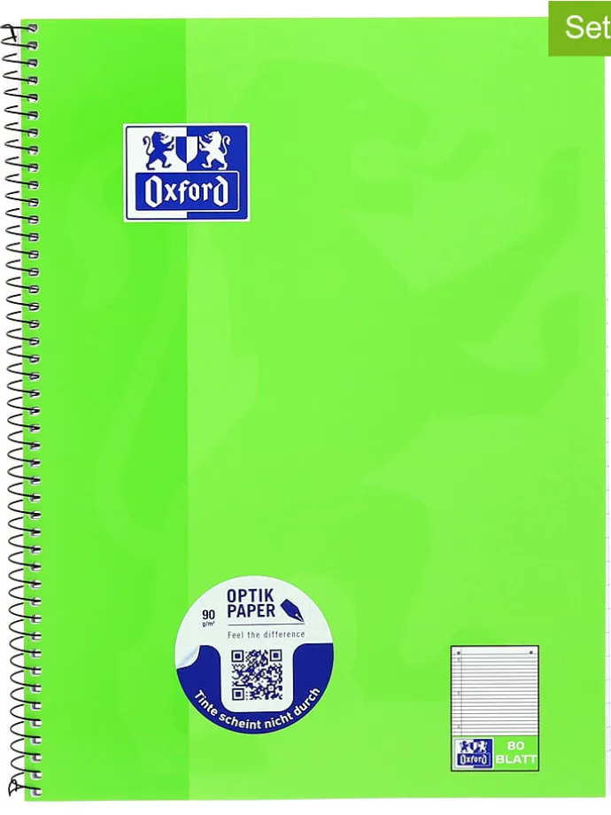 Kołozeszyty (5 szt.) w kolorze zielonym - A4