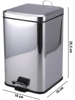 Kosz łazienkowy w kolorze srebrnym - 3 l