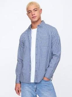 Koszula - Regular fit - w kolorze niebiesko-białym