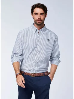 Koszula - Regular fit - w kolorze szaro-białym