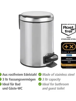Kosz w kolorze srebrnym na śmieci - 5 l