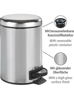 Kosz w kolorze srebrnym na śmieci - 5 l