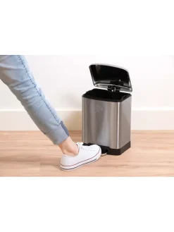 Kosz w kolorze srebrnym na śmieci - 6 l