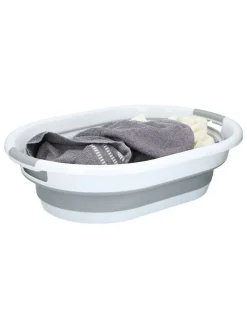 Kosz w kolorze szaro-białym na pranie - 27 l