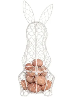 Koszyk "Bunny" w kolorze białym - 14 x 39 x 12 cm
