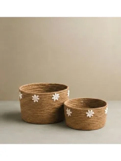 Koszyk w kolorze jasnobrązowym - wys. 13 x Ø 27 cm